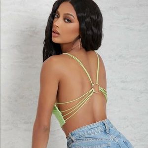 O-Ring strappy back cowl 
  halter top